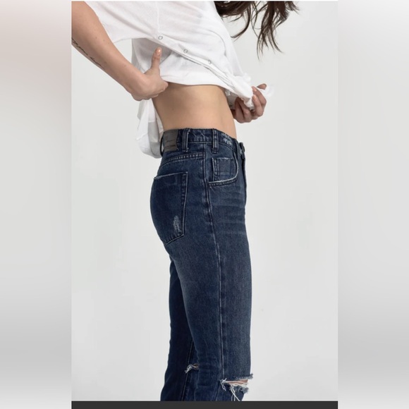 One Teaspoon Super High Waist Freebirds II Distressed Blue Jeans Size 27 - Picture 1 of 16